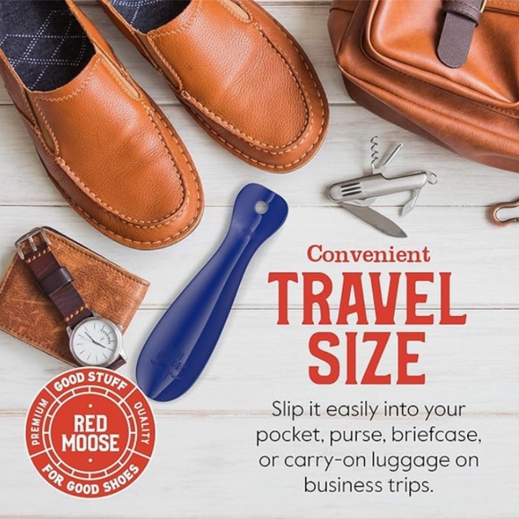 Yellow RED MOOSE Shoe Horn travel size - 7.5 Inch, Solid Steel - Durable Metal - Picture 3 of 3